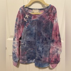 Girls Velour Tie Dye Pullover- size 10